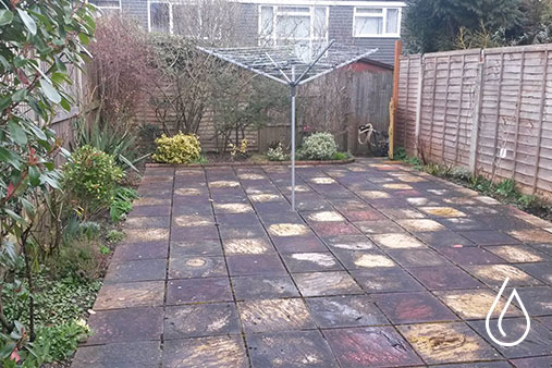 Patio cleaning in Caterham - Before a clean