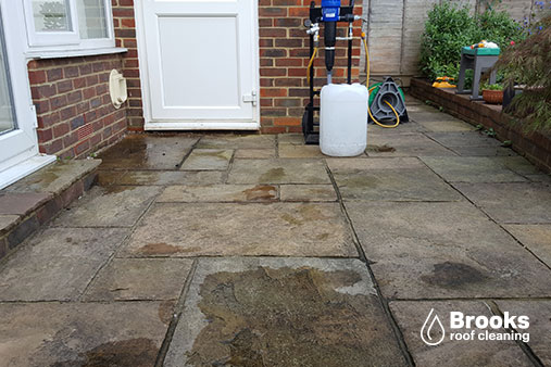 Patio cleaning in Caterham - Before a clean