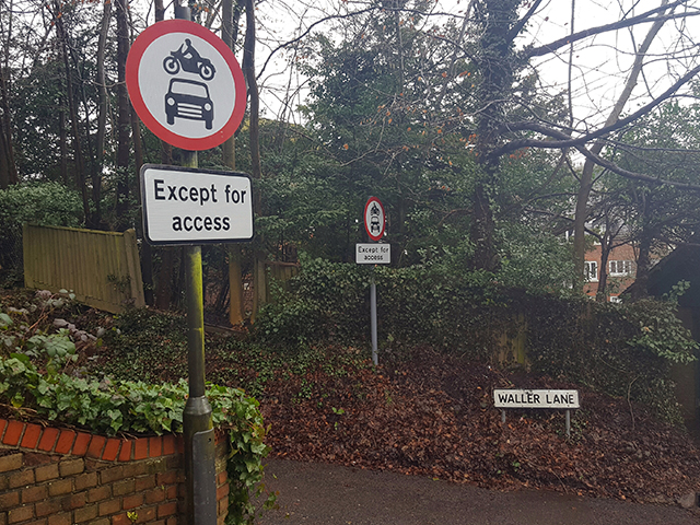 Road sign in Caterham - After a clean